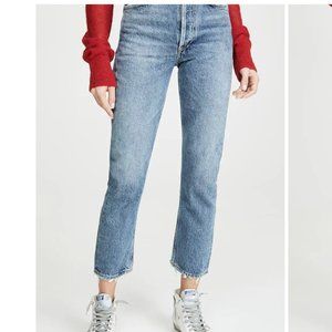 AGOLDE Riley High Rise Straight Crop Jeans